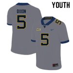 Youth West Virginia Mountaineers NCAA #5 Lance Dixon Gray Authentic Nike Stitched College Football Jersey XO15P31NH